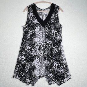 Perseption Womens Sleeveless Hanky Hem Tunic Plus Size 1X